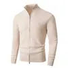 Comercio exterior transfronterizo otoño e invierno nueva moda cárdigan de punto con cremallera para hombre chaqueta de punto con cuello alto