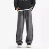 Pantalones de Chándal Plisados Estilo Americano para Hombre Primavera Marca de Nicho de Moda Ruffian Atractivo Rectos Casuales Pantalones Retro Lavados de Pierna Ancha