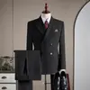 Traje de Negocios Cruzado para Boda de Novio Traje de Hombre Elegante Versátil Moda Delgado Profesional Ropa Formal Traje Elegante