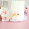 Decoración de Pastel de Acrílico Estilo Ins Transfronterizo para el Día de San Valentín con Forma de Corazón de Doble Capa Decoración para Cupcakes del Día de San Valentín