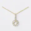 Collar de Latón con Colgante de Flor de Ciruelo Imitación Moissanita Popular en Xiaohongshu para Mujer, Cadena para Clavícula Versátil Exquisita Estilo Ins Regalo