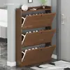 Zapatero ultrafino con diseño abatible, apto para uso doméstico, gran capacidad, ideal para recibidor o pasillo, solución de almacenamiento sencilla, ahorra espacio
