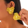 Collar de Flor de Hoja de Ginkgo con Textura Metálica Transfronterizo Europeo y Americano Collar de Borla de Perla de Imitación Dulce Fresco Tridimensional pendientes