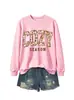 TEMPORADA CONFORTÁVEL Em Estoque Casual Floral Gola Redonda Manga Longa Feminino Amazon Cross-border Comércio Exterior ebay Moletom Solto