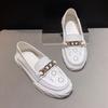 Zapatos de enfermera de una palabra blancos planos antideslizantes suela suave hospital salón de belleza verano casual transpirables cómodos zapatitos blancos