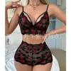 Conjunto de Sutiã Slim de Renda Europeia e Americana Transfronteiriço Amazon Camisola Transparente Roupa Íntima Tentação Tamanho Grande Roupa de Casa para Mulheres