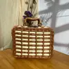 Caja de Ratán Caja de Regalo de Ratán Decoración Vintage Caja de Regalo Caja de Ratán de Doble Color Caja de Regalo de Acompañamiento para Boda Caja Tejida