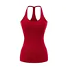 2025 Novo Estilo de Verão Decote U Peça Externa Camisole Racer com Bojos para Meninas Quentes Tops Básicos Finos de Alça Estreita