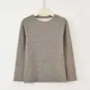 Invierno Nuevo Camiseta Térmica de Terciopelo Cálida para Mujer Casual Ajuste Delgado Cuello Redondo Manga Larga Top Cálido