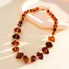 Collar de cuentas acrílicas de colores irregulares transfronterizo europeo y americano, cadena para la clavícula estilo festivo, accesorio de lujo ligero de alta gama para mujer