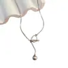 Collar de Cuentas Redondas con Hebilla OT de Estilo Chic Europeo y Americano Más Vendido con Longitud Ajustable, Joyería de Acero Inoxidable que No se Desvanece