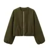 Comercio Exterior AliExpress Nueva Chaqueta Corta Piloto con Cremallera y Cuello Redondo de Material Suave Estilo Europeo y Americano 2026 Primavera/Otoño