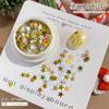 Nueva serie navideña lentejuelas joyería para arte de uñas estrella de cinco puntas copo de nieve árbol color mágico exquisita decoración de uñas flash al por mayor