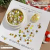 Caixa com Conjunto de Decorações para Unhas com Lantejoulas de Flocos de Neve de Inverno, Estrela de Cinco Pontas, Estrela de Quatro Pontas, Exquisite Decorações Coloridas Mistas para Unhas Atacado