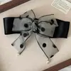 Presilha de Cabelo Elegante de Chiffon com Bolinhas e Laço para Mulheres 2025 Nova Presilha de Tubarão de Alta Qualidade Acessórios de Cabelo na Parte de Trás da Cabeça