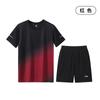 Traje deportivo Camiseta de manga corta de fitness de verano para hombre y mujer Ropa de secado rápido para hombre Ropa de bádminton para correr Suelta Casual