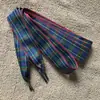 Cordones a cuadros de 2.5 cm estilo británico cordones de tela escocesa zapatos de lona zapatos de cuero cordones para mujer