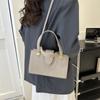 Bolso de mujer de verano para ir al trabajo con textura a la moda, color sólido, nuevo 2024, casual, con combinación de colores, portátil, bandolera, hombro, simple