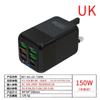 Carregador de Celular para Novo Produto Transfronteiriço 150W Cabeça de Carregamento 4 USB + 2 PD Carregamento Rápido Multi-Porta Carregador de Celular 5V2.4A