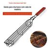 Grande capacidade de madeira alça churrasqueira gaiola churrasco churrasco malha salsicha cachorro-quente cesta acampamento churrasco ferramentas suporte churrasco grill