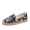 Sapatos de Pescador Femininos Sola Grossa Moda Primavera e Verão Novos Casuais Linho Slip-on Mocassins Palha Bordados Versátil
