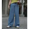 Jeans de Mezclilla Lavada Estilo Vintage Nuevos Primavera Temprana para Mujer, de Cintura Alta, Adelgazantes, Pantalones Rectos Holgados, Pantalones de Pierna Ancha