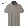 Nova Camisa Polo Fina Respirável para Homens 2026, Camiseta Casual Solta de Secagem Rápida, Manga Curta Elástica de Seda de Gelo Esportiva Masculina