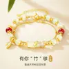 Xingcheng Pulsera de Plata de Ley S925 Bambú Jade Hetian para Mujer Nuevo Estilo Chino Lujo Ligero Nicho Pulsera Antigua Regalo de San Valentín