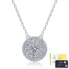 Collar de Plata de Ley S925 con Moissanita Colgante de Flor para Mujer Cadena para Clavícula Cadena de Suéter Accesorios de Joyería Hip-Hop Punto al por Mayor