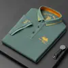 Camiseta Popular de Manga Corta Transfronteriza para Hombre Verano Nuevo Producto Hombres Jóvenes y de Mediana Edad Camisa Polo de Color Sólido Bordada Camiseta Casual Tendencia
