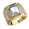 Hecheng venta caliente anillo de pareja chapado en oro de 18K moda transfronteriza europea y americana circonita incrustada anillo para hombre
