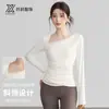 Roupas Novas de Yoga, Tops de Malha de Outono, Roupas de Treino Fitness Emagrecedoras de Manga Longa, Roupas Esportivas de Pilates, Aparência Elegante