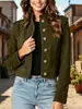 Nueva Chaqueta Corta de Motociclista para Mujer Transfronteriza Otoño/Invierno 2026 con Elementos de Diseño, Chaqueta de Trabajo de Ante, Estilo Vintage