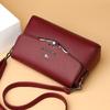 Bolsa Feminina Textura Couro Genuíno Bolsa para Mãe de Meia-Idade 2024 Nova Moda Ombro Único Versátil Grande Capacidade Bolsa Transversal Feminina Pequena