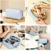 Bolsa de maquillaje rayada personalizada, juego de seersucker de gran capacidad más vendido en Amazon transfronterizo, impermeable, con asa, nailon, para mujer