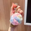 Pingente Colorido de Sorvete de Pelúcia, Chaveiro Fofo de Casquinha Artificial, Pingente de Bolsa, Pequeno Presente, Mercadoria Pequena de Feira