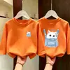 Camiseta de manga larga para niña, algodón puro, nueva y elegante camiseta de otoño para niños 2026, camiseta básica de otoño para niña pequeña