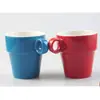 Fábrica de tazas de cerámica Zibo moda simple taza/taza de café de cerámica taza práctica creativa Taza apilable Luo