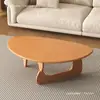 Mesa de Centro Nueva de Madera Maciza, Simple y Moderna, Adecuada para Apartamentos Pequeños, Lujo Ligero, Estilo Nórdico y Japonés, Mesa de Té de Forma Irregular para Uso Doméstico en la Sala de Estar