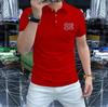 2025 verão nova lapela respirável manga curta alta qualidade strass polo camisa meia manga tendência empresarial logotipo personalizado homens