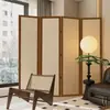 Divisória de Tela Estilo Creme Sala de Estar Minimalista Moderno Quarto Entrada do Cômodo Bloqueio Dobrável Removível Fundo Francês