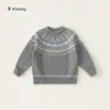 Ropa Infantil You Bao Estilo Nórdico Tejido Jacquard para Niñas Ropa Interior Base Versátil de Lana para Niños Grandes Suéter para Niños