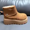 Botas de Nieve de Plataforma Gruesa de Peluche para Mujer 2025 Nuevos Zapatos de Algodón Gruesos Cálidos Impermeables que Aumentan la Altura Zapatos Birkenstock