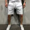 Pantalones Deportivos Transfronterizos Estilo Europeo y Americano para Hombre Lisos para Correr y Entrenamiento Color Sólido Exportación Pantalones de Cinco Puntos
