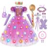 Vestido de princesa de comercio exterior transfronterizo Halloween ropa para niños vestido nuevo lentejuelas pelo largo vestido de princesa pelo largo Princesa una generación
