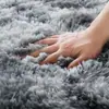 Alfombra para sala de estar de seda y lana teñida anudada, de pelo largo, en stock, cobertura completa de área grande, manta suave para cabecera de dormitorio, venta al por mayor transfronteriza
