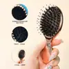 Pente com Airbag Dourado Galvanizado Transfronteiriço para Raiz de Cabelo Fofo Pente de Cerdas Naturais de Javali Pente com Almofada de Ar para Mulheres Pente para Cabelo Liso Sem Nós