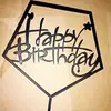 Cartão de bolo de aniversário em acrílico espelhado decoração de festa feliz aniversário plug-in