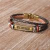 Taobao AliExpress Dunhuang Net acreditar letra inglesa liga inspiracional marca pulseira de couro de vaca atacado