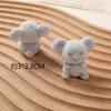 Lindo perrito koala de flocado tridimensional llavero hecho a mano DIY cadena para teléfono móvil hebilla de equipaje accesorio para coche colgante